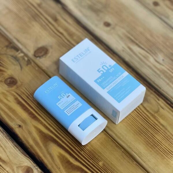 ضد آفتاب بی رنگ استیکی استلین هیالورونیک اسید و سرامید Estelin Hyaluronic Acid + Ceramide SPF50
